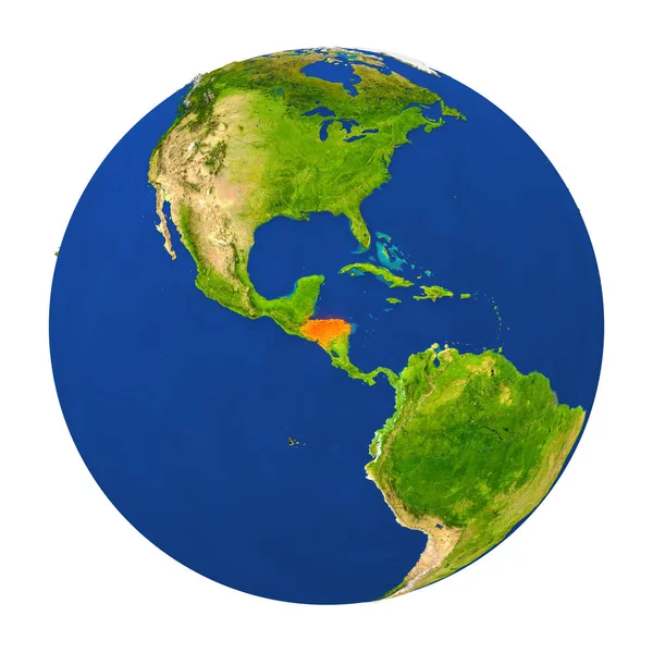 Honduras highlighted on Earth — Stock Photo, Image
