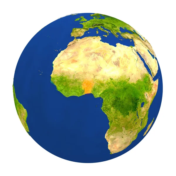 Benin gemarkeerd op aarde — Stockfoto