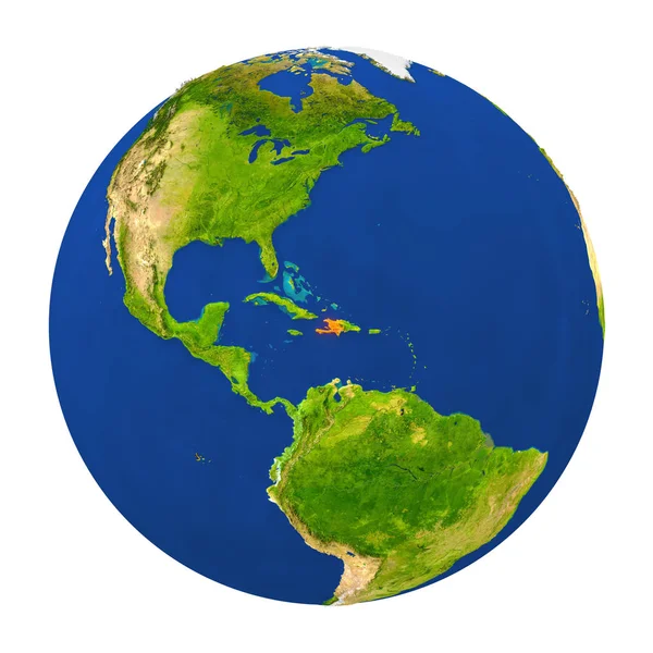 Haiti highlighted on Earth — Stock Photo, Image