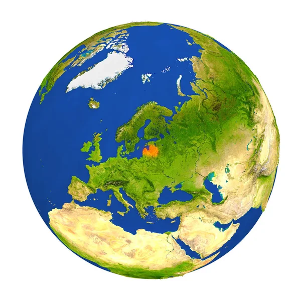 Latvia highlighted on Earth — Stock Photo, Image