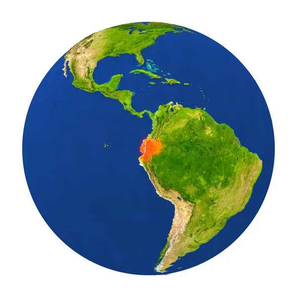 Ecuador highlighted on Earth — Stock Photo, Image