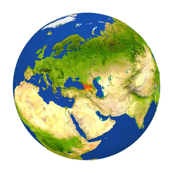Georgia highlighted on Earth — Stock Photo, Image