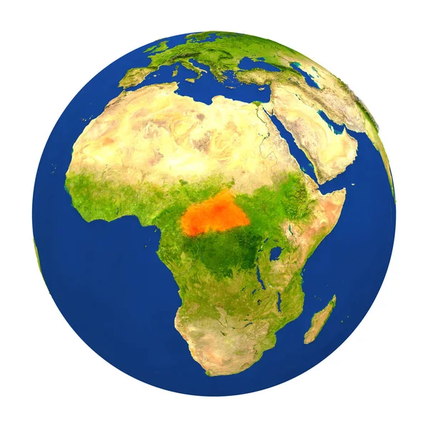 중앙 아프리카 지구에 강조 — 스톡 사진