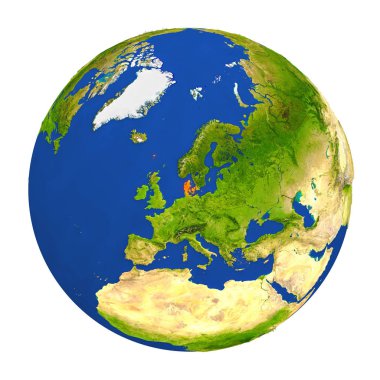 Yeryüzünde vurgulanan Danimarka