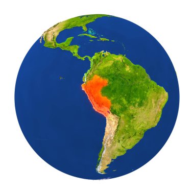 Yeryüzünde vurgulanan Peru