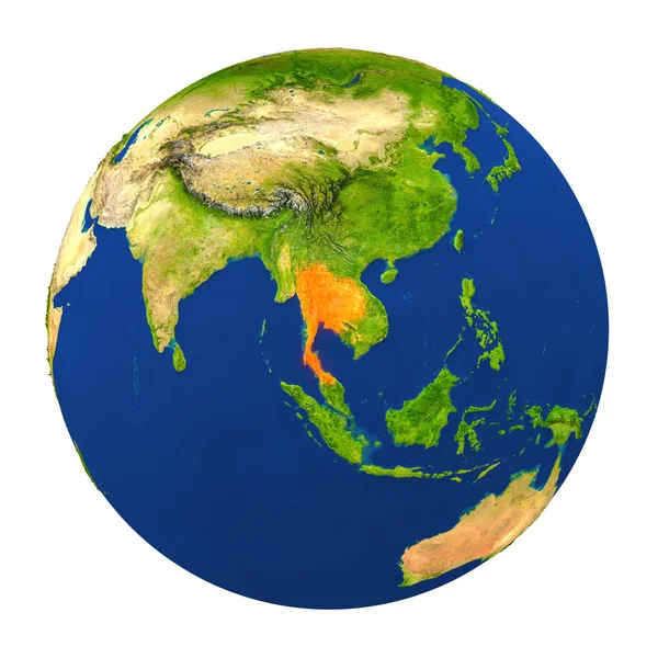 Таиланд выделен на Земле — стоковое фото
