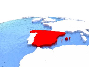 İspanya Haritası dünya üzerinde