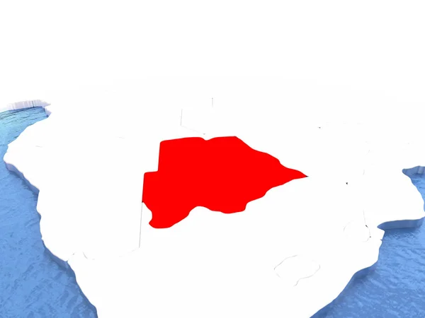 Χάρτης Μποτσουάνα στην υδρόγειο — Φωτογραφία Αρχείου