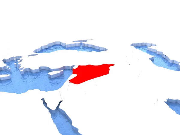 Mapa Sýrie na zeměkouli — Stock fotografie