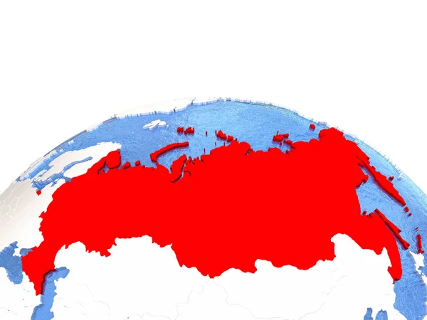 地球上的俄罗斯地图 — 图库照片