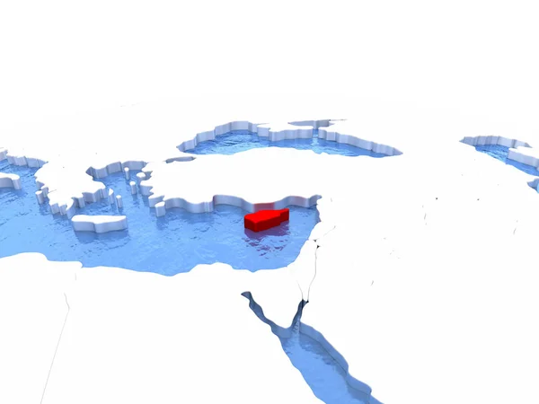 地球上的塞浦路斯地图 — 图库照片