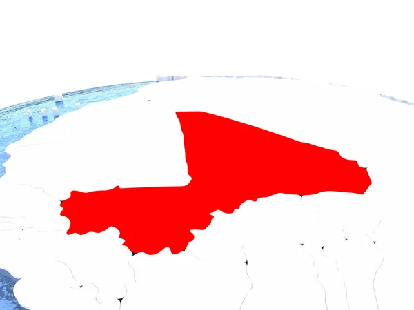 Mapa Mali na zeměkouli — Stock fotografie