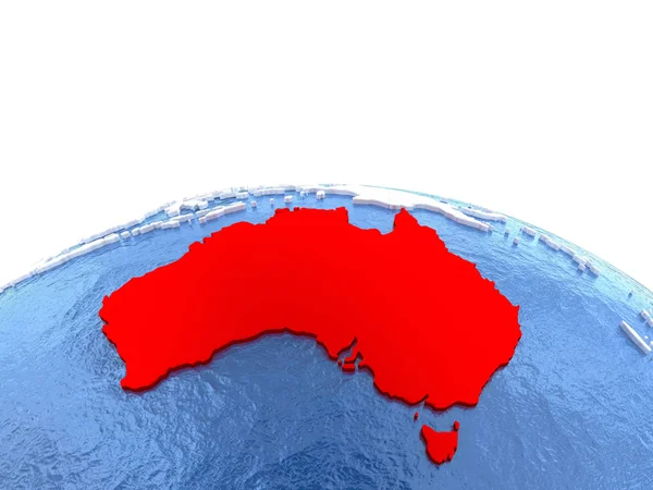 地球上的澳大利亚地图 — 图库照片