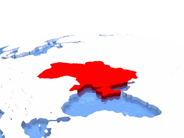 Mapa Ukrajiny na zeměkouli — Stock fotografie