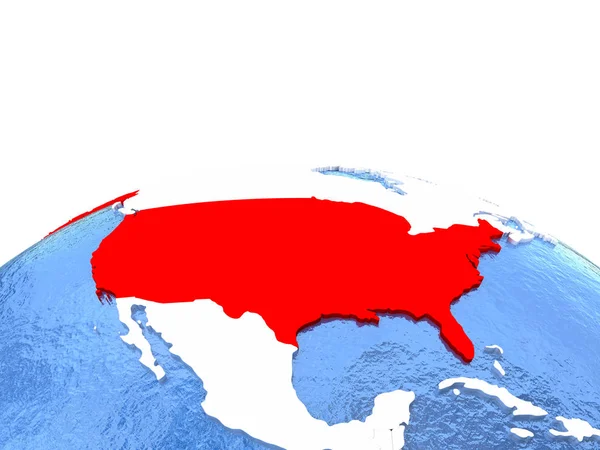 Map of USA on globe — Stock Photo, Image