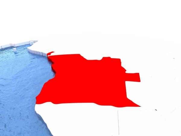 Karte von Angola auf dem Globus — Stockfoto