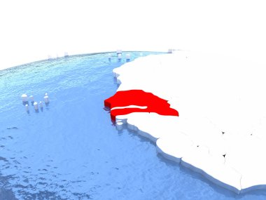 Senegal Haritası dünya üzerinde