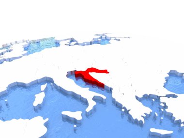 Hırvatistan Haritası dünya üzerinde