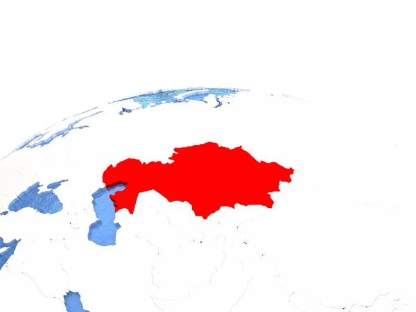 Mapa de Kazajstán en el mundo —  Fotos de Stock