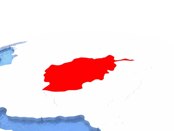 Mapa de Afganistán en el mundo — Foto de Stock