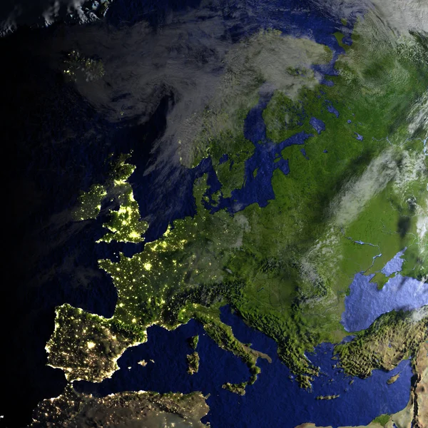 L'Europa sul modello realistico della Terra — Foto Stock