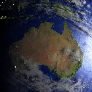 Avustralya dünya gerçekçi bir model üzerinde