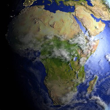 Afrika Dünya gerçekçi bir model üzerinde