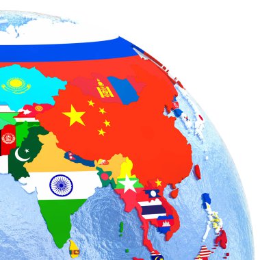 Australasia bayrakları ile siyasi dünya üzerinde