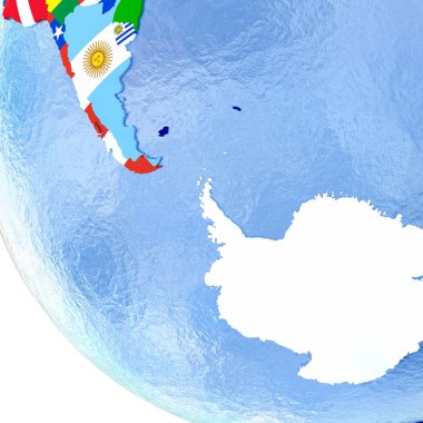 Antractic bayraklı siyasi dünya üzerinde