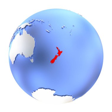 Yeni Zelanda metalik Globe izole