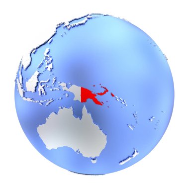 Papua Yeni Gine metalik Globe izole