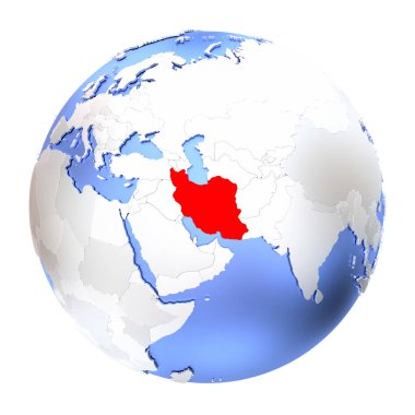 Iran metalik Globe izole