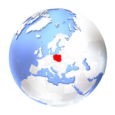 Polonya metalik Globe izole