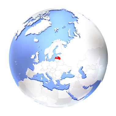 Letonya metalik Globe izole