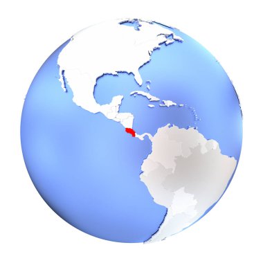 Kosta Rika metalik Globe izole