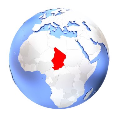 Chad metalik Globe izole