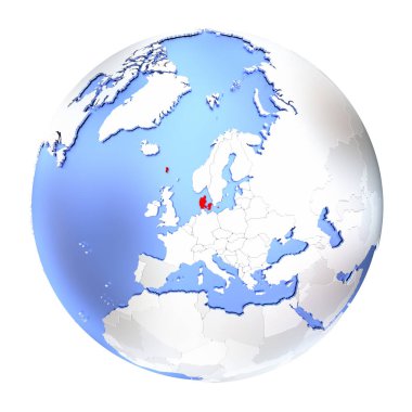 Danimarka metalik Globe izole