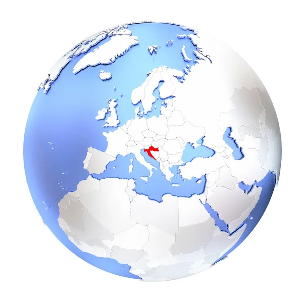 Хорватия на металлическом глобусе изолирована — стоковое фото