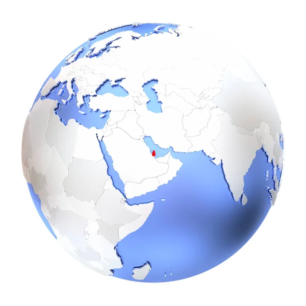 Катар на металлическом глобусе изолирован — стоковое фото