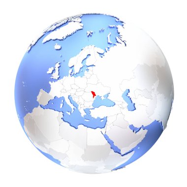 Moldova metalik Globe izole