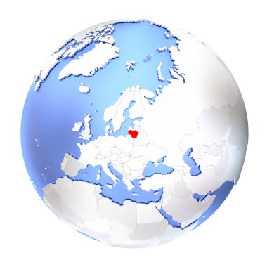 Litvanya metalik Globe izole