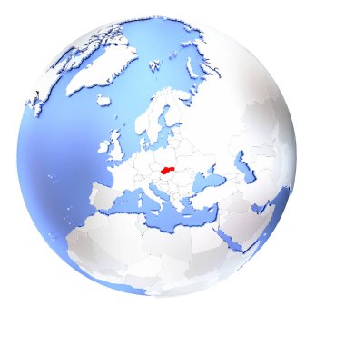 Slovakya metalik Globe izole