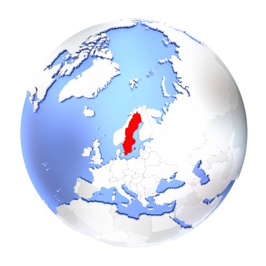 İsveç metalik Globe izole