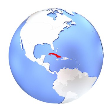 Küba metalik Globe izole