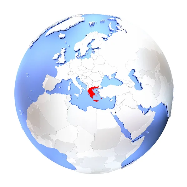 Yunanistan metalik Globe izole — Stok fotoğraf