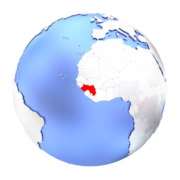 Гвінея на металеві земної кулі, ізольовані — стокове фото