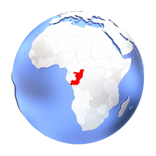 Congo em globo metálico isolado — Fotografia de Stock