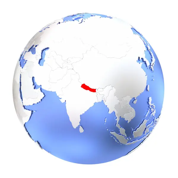 Непал на металеві земної кулі, ізольовані — стокове фото