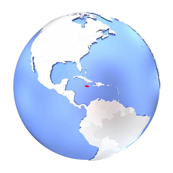 Giamaica su globo metallico isolato — Foto Stock