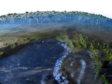 Indochina yeryüzünde - görünür okyanus tabanı